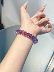 Handmade Rhombus - Cut Brazilian Amethyst Bracelet: Exquisite Crystal Elegance